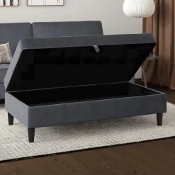 Dorel Home Stauraumhocker »Presley« Polsterhocker mit Stauraum, frei im Raum stellbar, Sitzhöhe 43 cm