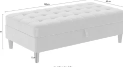 Dorel Home Stauraumhocker »Presley« Polsterhocker mit Stauraum, frei im Raum stellbar, Sitzhöhe 43 cm