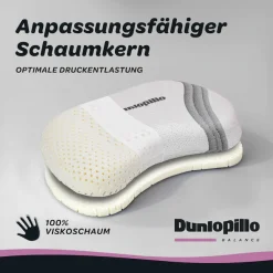 Dunlopillo Nackenstützkissen »Anti-Aging, NEUHEIT, Nackenstützkissen mit zwei Kernkomponenten« Füllung: Viskoschaum 1 Stk. tlg. in Größe 38 x 53 x 9 cm, für variable Höhenanpassung 7 oder 9 cm