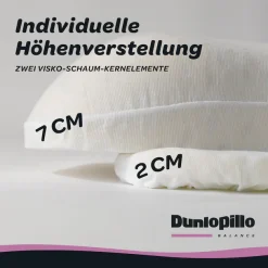 Dunlopillo Nackenstützkissen »Anti-Aging, NEUHEIT, Nackenstützkissen mit zwei Kernkomponenten« Füllung: Viskoschaum 1 Stk. tlg. in Größe 38 x 53 x 9 cm, für variable Höhenanpassung 7 oder 9 cm