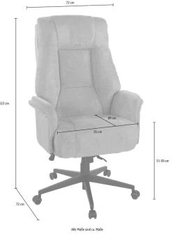 Duo Collection Chefsessel »Chefsessel Otto XXL« () 1 Stk.16 cm Federkern, belastbar bis 150 kg, Wippmechanik, Höhenverstellung