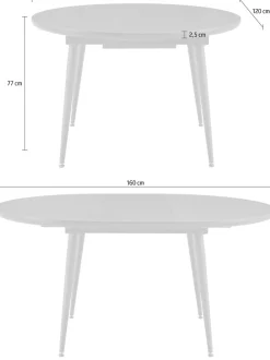 Duo Collection Esstisch »Ausziehtisch Frida« 1 Stk. tlg. 1,20m - 1,60m, Wildeichenoptik, stabiles Metallgestell, bis 100 kg