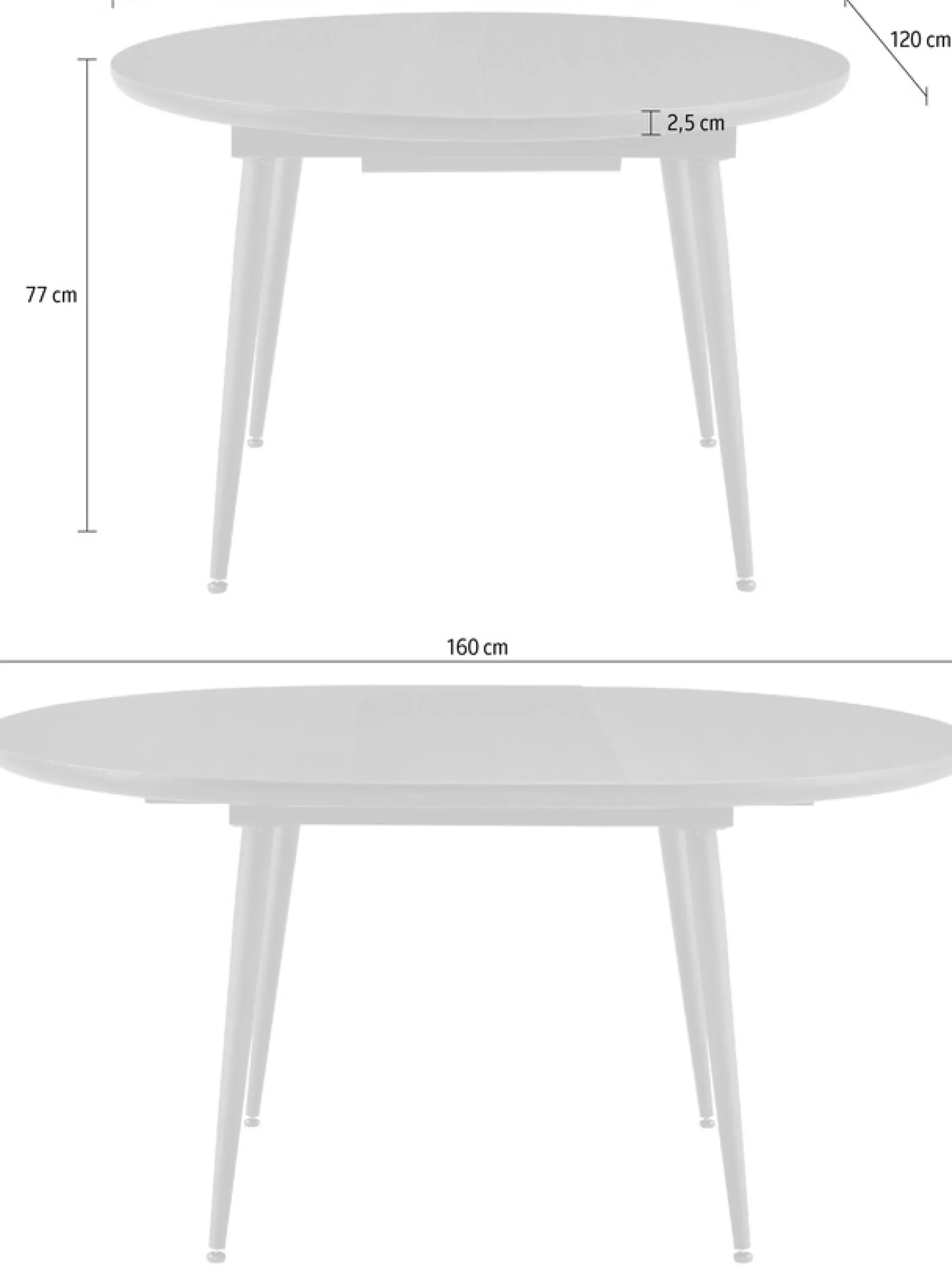 Duo Collection Esstisch »Ausziehtisch Frida« 1 Stk. tlg. 1,20m - 1,60m, Wildeichenoptik, stabiles Metallgestell, bis 100 kg