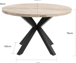 Duo Collection Esstisch »Damira Tisch rund« Massives Metallgestell, Belastbarkeit bis 100 kg