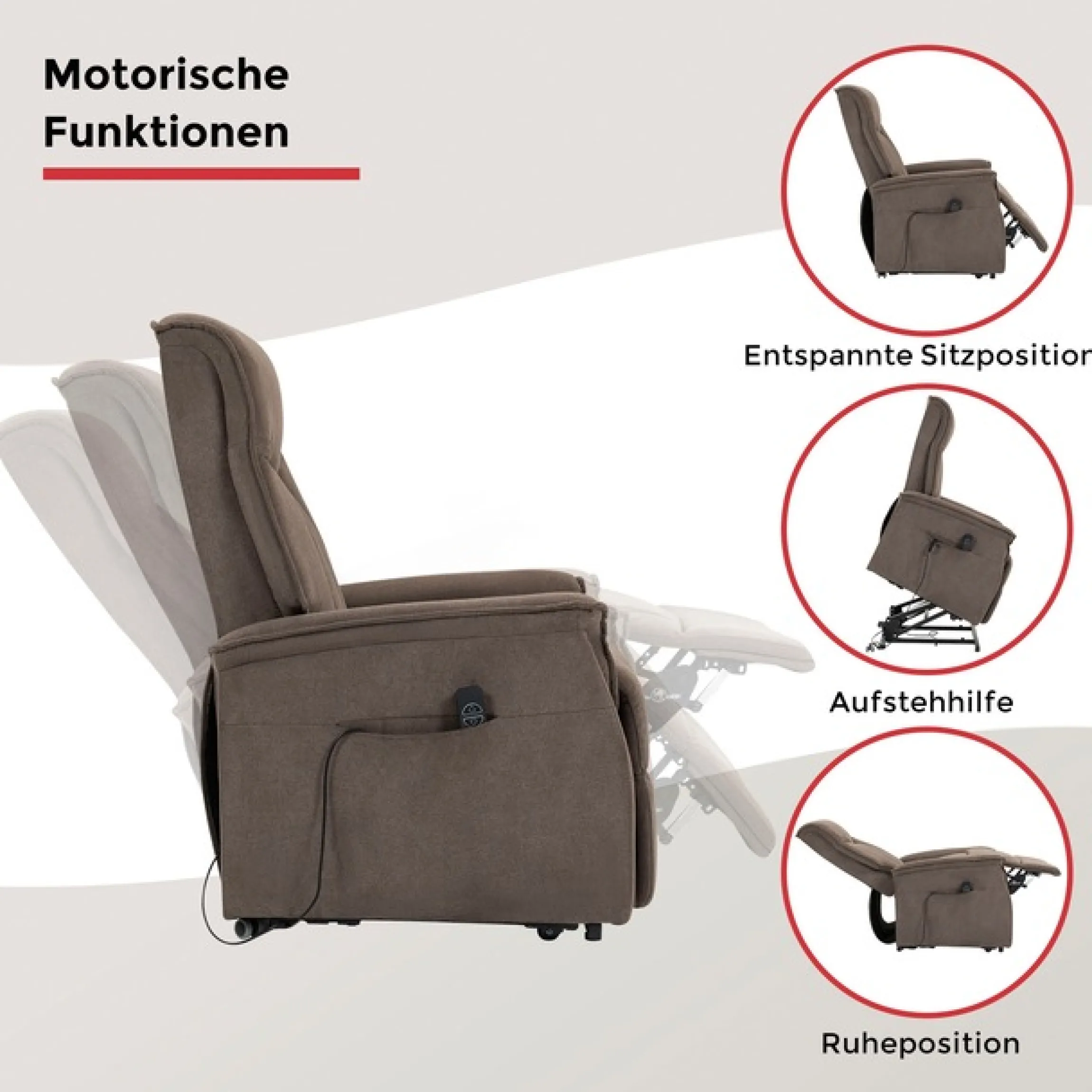 Duo Collection TV-Sessel »Aurora XXL bis 150 kg belastbar, mit elektrischer Aufstehhilfe« Relaxfunktion und Taschenfederkern mit Stahlwellenunterfederung