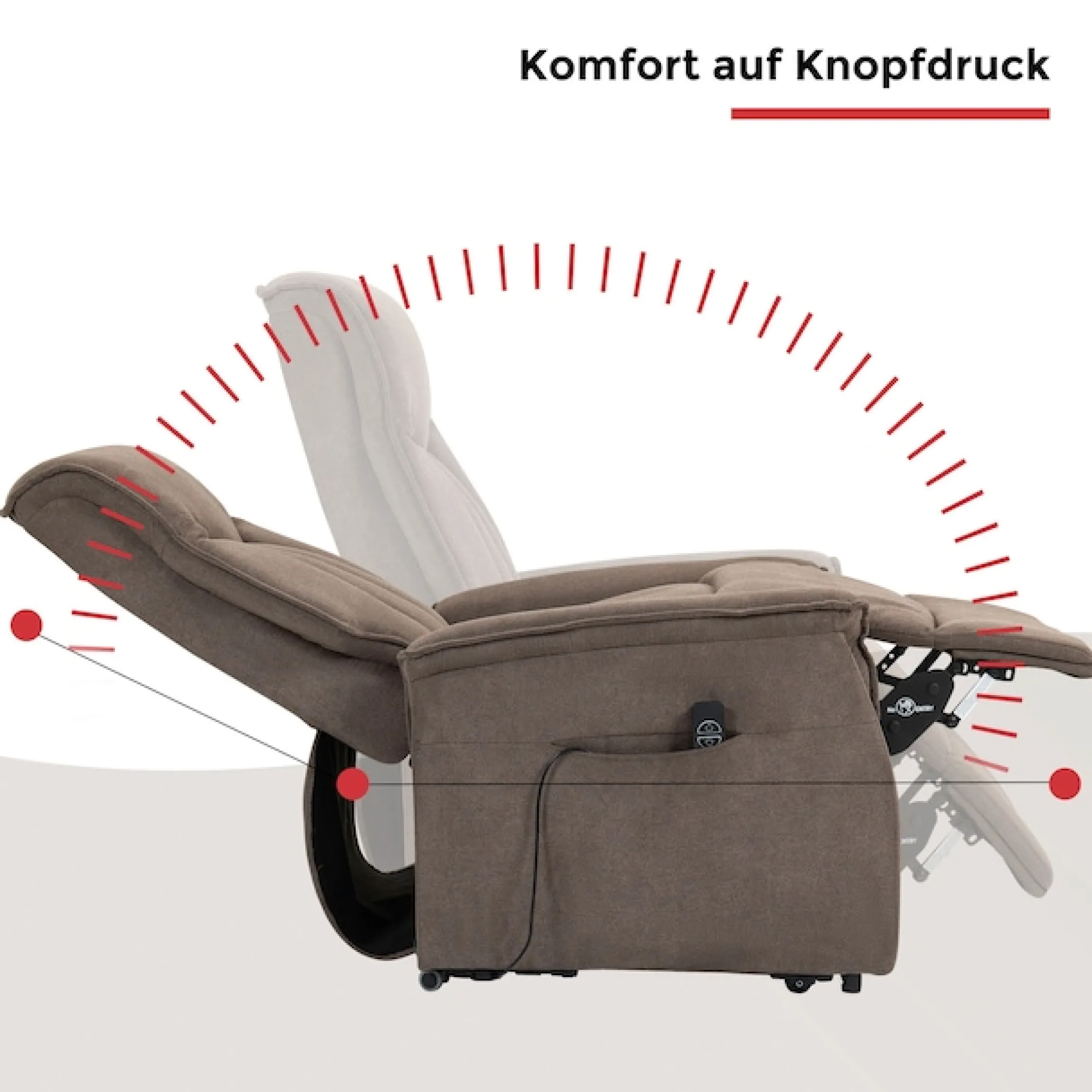 Duo Collection TV-Sessel »Aurora XXL bis 150 kg belastbar, mit elektrischer Aufstehhilfe« Relaxfunktion und Taschenfederkern mit Stahlwellenunterfederung