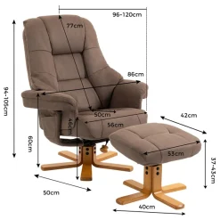 Duo Collection TV-Sessel »Bordeaux« mit Hocker und Relaxfunktion, 360 Grad drehbar
