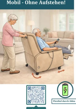 Duo Collection TV-Sessel »Parma Mobilitäts-Sessel mit elektr. Aufstehhilfe, Relaxfunktion & Akku« Sitzhöhe 48 cm, mit Liegefunktion, mobil zu Hause