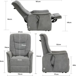 Duo Collection TV-Sessel »Parma Mobilitäts-Sessel mit elektr. Aufstehhilfe, Relaxfunktion & Akku« Sitzhöhe 48 cm, mit Liegefunktion, mobil zu Hause