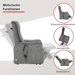 Duo Collection TV-Sessel »Parma Mobilitäts-Sessel mit elektr. Aufstehhilfe, Relaxfunktion & Akku« Sitzhöhe 48 cm, mit Liegefunktion, mobil zu Hause