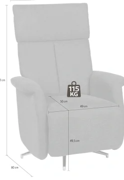 Duo Collection TV-Sessel »Thompson mit stufenloser Einstellung der Rückenlehne, Relaxfunktion« und Taschenfederkern mit Stahlwellenunterfederung, 360 Grad drehbar