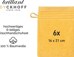 Dyckhoff Waschhandschuh »Waschhandschuh-Set BRILLANT 6-tlg., Baumwolle, 550 g/m²« Baumwolle