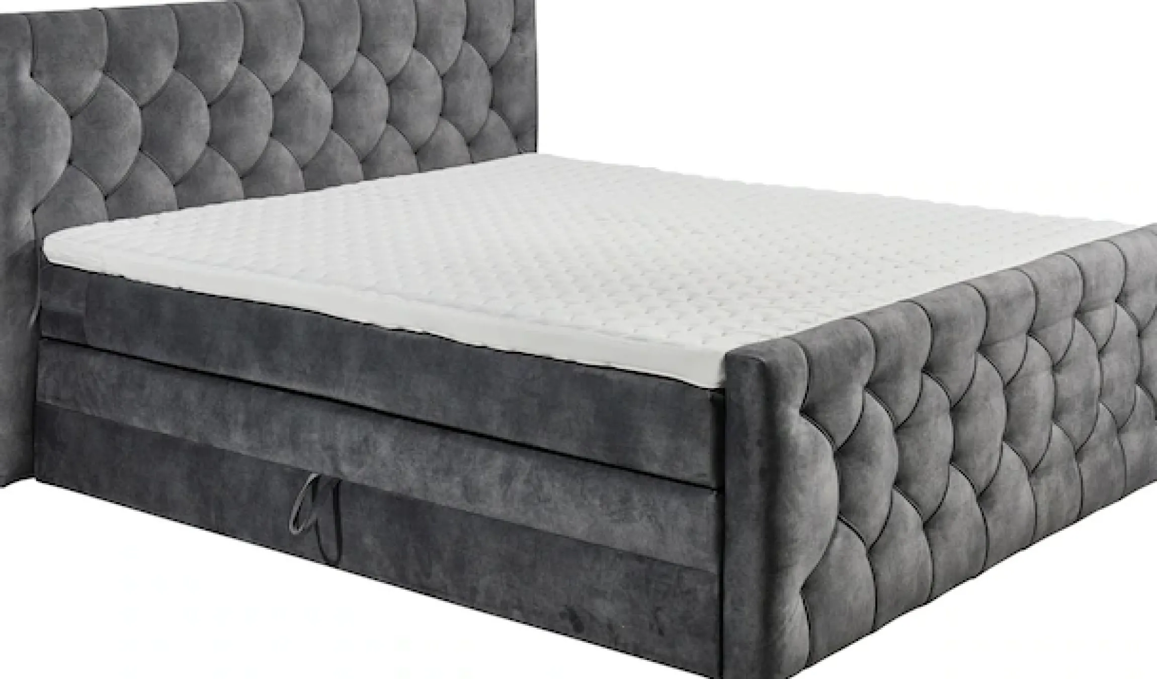 ED EXCITING DESIGN Boxspringbett »CASHFIELD, Doppelbett mit Bettkasten und Taschenfederkernmatratze H3« mit 6cm Kaltschaum-Topper mit Klimaband, Microvelours-Bezug,