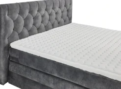 ED EXCITING DESIGN Boxspringbett »CASHFIELD, Doppelbett mit Bettkasten und Taschenfederkernmatratze H3« mit 6cm Kaltschaum-Topper mit Klimaband, Microvelours-Bezug,