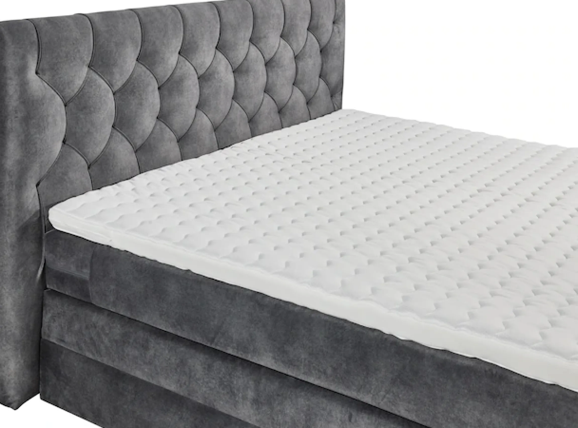 ED EXCITING DESIGN Boxspringbett »CASHFIELD, Doppelbett mit Bettkasten und Taschenfederkernmatratze H3« mit 6cm Kaltschaum-Topper mit Klimaband, Microvelours-Bezug,