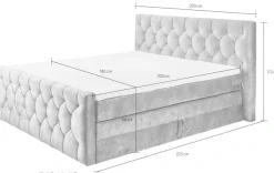 ED EXCITING DESIGN Boxspringbett »CASHFIELD, Doppelbett mit Bettkasten und Taschenfederkernmatratze H3« mit 6cm Kaltschaum-Topper mit Klimaband, Microvelours-Bezug,