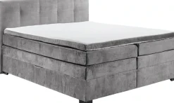 ED EXCITING DESIGN Boxspringbett »FANES, Doppelbett mit Bettkasten und Taschenfederkernmatratze H3« mit 7cm Visco-Topper, hochwertiger Microvelours-Bezug, 180x200cm