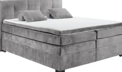 ED EXCITING DESIGN Boxspringbett »FANES, Doppelbett mit Bettkasten und Taschenfederkernmatratze H3« mit 7cm Visco-Topper, hochwertiger Microvelours-Bezug, 180x200cm