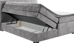 ED EXCITING DESIGN Boxspringbett »FANES, Doppelbett mit Bettkasten und Taschenfederkernmatratze H3« mit 7cm Visco-Topper, hochwertiger Microvelours-Bezug, 180x200cm