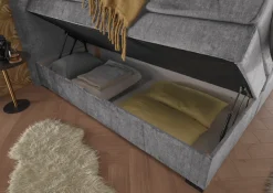 ED EXCITING DESIGN Boxspringbett »FANES, Doppelbett mit Bettkasten und Taschenfederkernmatratze H3« mit 7cm Visco-Topper, hochwertiger Microvelours-Bezug, 180x200cm
