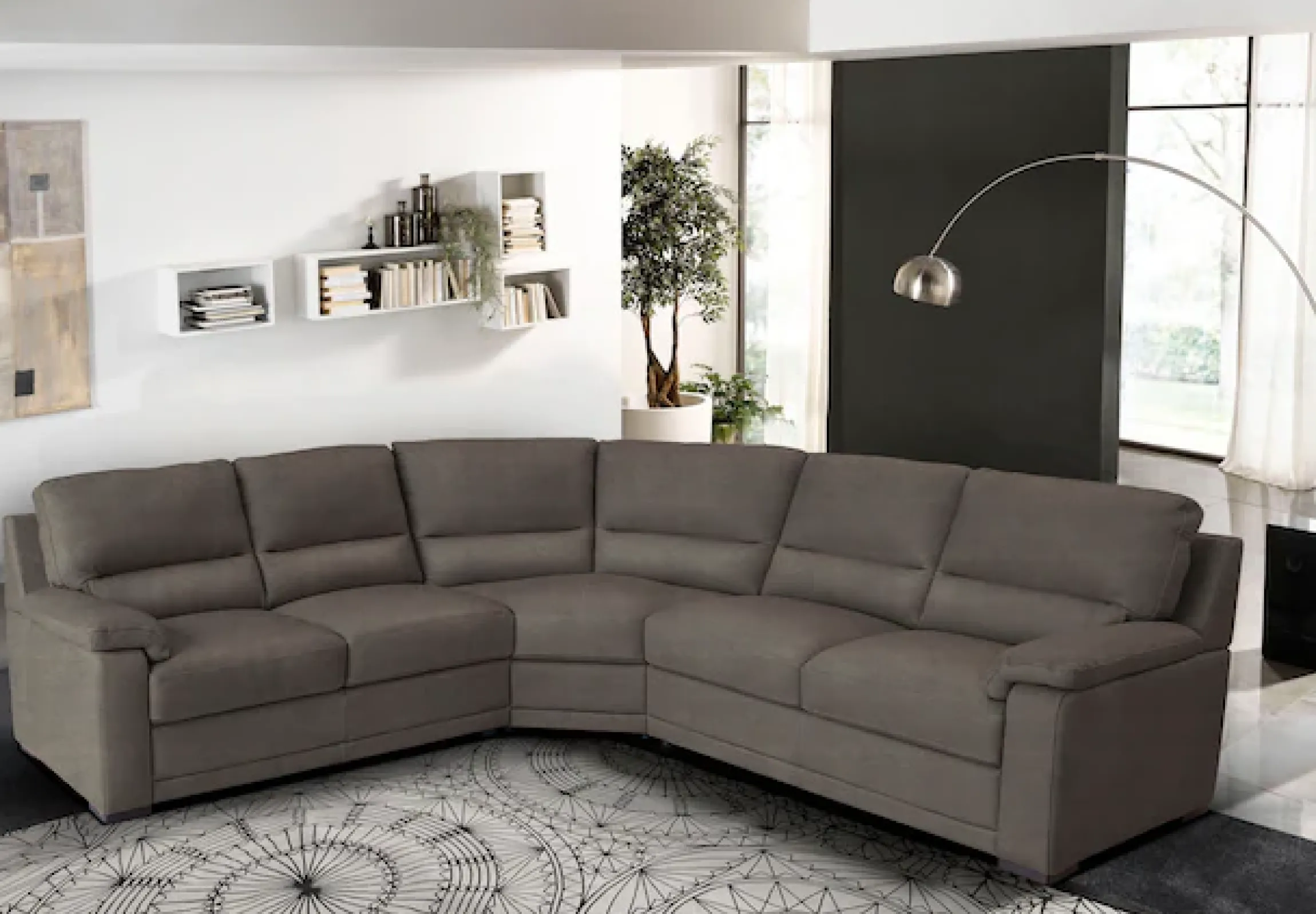 Egoitaliano Ecksofa »Doris, modernes Designerecksofa in hochwertigen Microfaserqualitäten« edle Detailverarbeitung, wahlweise fleckenabweisend oder in Lederoptik