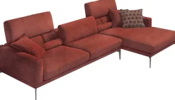 Egoitaliano Ecksofa »Masu, Design trifft sensationellen Sitzkomfort, Breite 277cm, L-Form« inkl. 2 Kissenrollen, Rückenelemente manuell verstellbar, Metallfüße