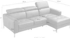 Egoitaliano Ecksofa »Matt, erstklassiger Sitzkomfort, aufwendige Detailverarbeitung, L-Form« mit verstellbaren Kopfteilen zum Relaxen
