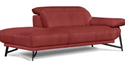 Egoitaliano Ottomane »Anais, erstklassiges Designsofa, Breite 179 cm, Fußfarbe schattengrau« Kopfteil verstellbar, Luxus-Microfaser Lederoptik, marsala