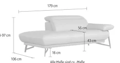Egoitaliano Ottomane »Anais, erstklassiges Designsofa, Breite 179 cm, Fußfarbe schattengrau« Kopfteil verstellbar, Luxus-Microfaser Lederoptik, marsala
