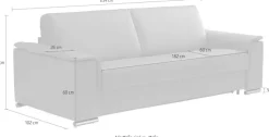 Egoitaliano Schlafsofa »Cecilia, modern & elegant, erstklassiger Sitzkomfort, Dauerschläfer« inkl. Matratze und hochwertigem Metallbettrahmen, toller Schlafkomfort