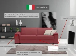 Egoitaliano Schlafsofa »Cecilia, modern & elegant, erstklassiger Sitzkomfort, Dauerschläfer« inkl. Matratze und hochwertigem Metallbettrahmen, toller Schlafkomfort