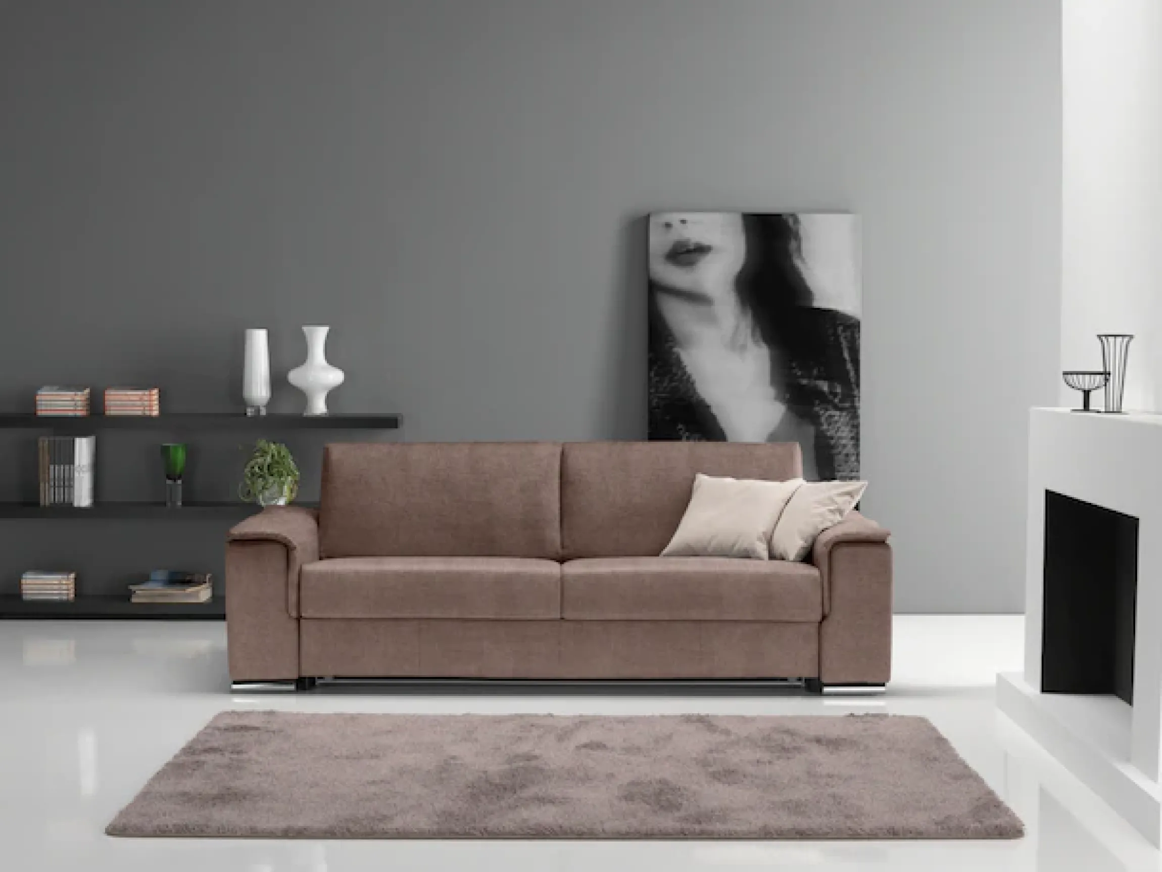 Egoitaliano 2,5-Sitzer »Cecilia, modern & elegant, erstklassiger Sitzkomfort, Breite 234cm« mit verchromten Metallfüßen