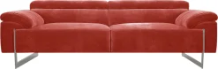 Egoitaliano 2,5-Sitzer »Malika, Designsofa mit hohem Sitzkomfort, edel und bequem« inkl. Kopfteilverstellung und chromfarbenen Metallfüßen