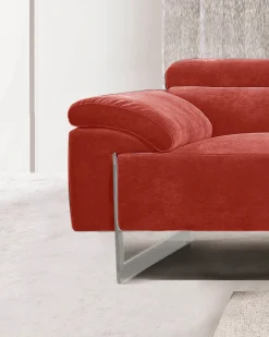 Egoitaliano 2,5-Sitzer »Malika, Designsofa mit hohem Sitzkomfort, edel und bequem« inkl. Kopfteilverstellung und chromfarbenen Metallfüßen