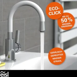 Eisl Waschtischarmatur »Flexo« energiesparender Wasserhahn, Mischbatterie Waschbecken, in Weiß/Chrom