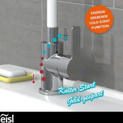 Eisl Waschtischarmatur »Flexo« energiesparender Wasserhahn, Mischbatterie Waschbecken, in Weiß/Chrom