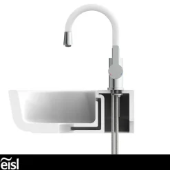 Eisl Waschtischarmatur »Flexo« energiesparender Wasserhahn, Mischbatterie Waschbecken, in Weiß/Chrom
