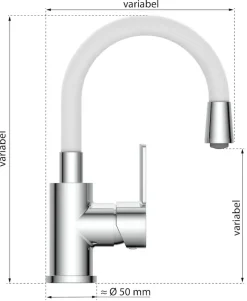 Eisl Waschtischarmatur »Flexo« energiesparender Wasserhahn, Mischbatterie Waschbecken, in Weiß/Chrom