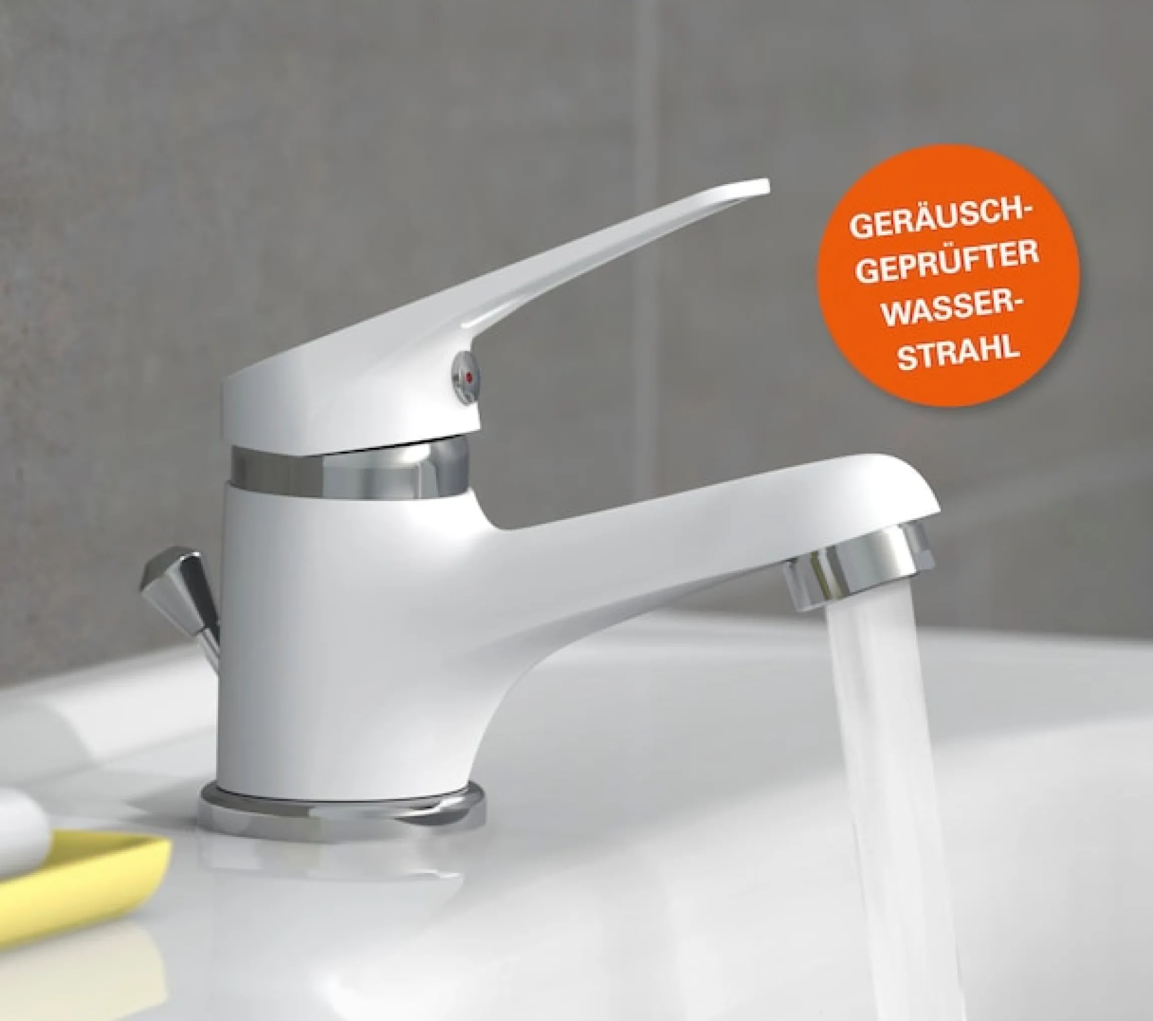 Eisl Waschtischarmatur »SPEED« mit Zugstange, Ablaufgarnitur, Mischbatterie, Weiß/Chrom