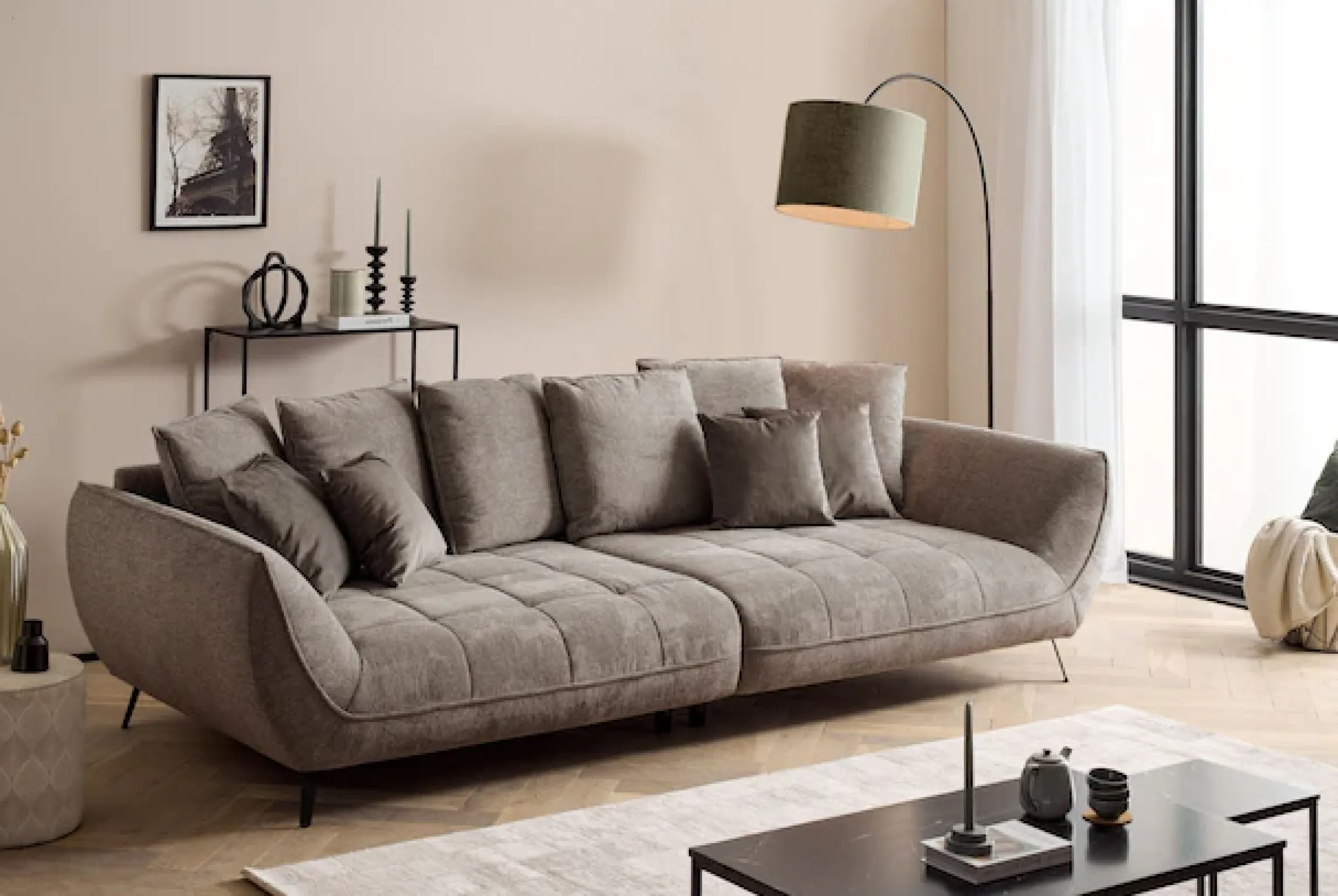 exxpo - sofa fashion Big-Sofa »Triton Mega Sofa ,toller Sitzkomfort, Steppung im Sitz, Breite 311cm« inkl.10-teiliges Kissenset,gemütliches Megasofa,viel Platz zum Relaxen