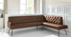 exxpo - sofa fashion Eckbank »Doppio, Chesterfield Optik, komfortabel und bequem, hohe Designfüße« Frei im Raum stellbar