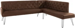 exxpo - sofa fashion Eckbank »Doppio, Chesterfield Optik, komfortabel und bequem, hohe Designfüße« Frei im Raum stellbar