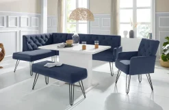 exxpo - sofa fashion Eckbank »Doppio, Chesterfield Optik, komfortabel und bequem, hohe Designfüße« Frei im Raum stellbar