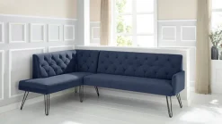 exxpo - sofa fashion Eckbank »Doppio, Chesterfield Optik, komfortabel und bequem, hohe Designfüße« Frei im Raum stellbar