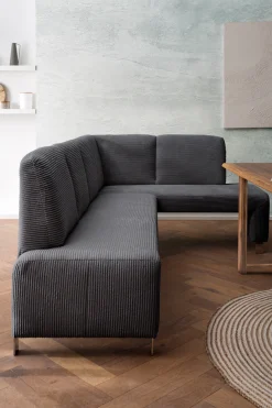 exxpo - sofa fashion Eckbank »Intenso, viele Bezugsstoffe Cord, Struktur243/158 cm (B/T)« hohe Bodenfreiheit, frei im Raum stellbar, hoher Sitzkomfort
