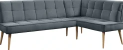 exxpo - sofa fashion Eckbank »Latte« moderne Sitz- und Rückensteppung, bequem und elegant, hoher Holzfuß