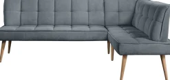 exxpo - sofa fashion Eckbank »Latte« moderne Sitz- und Rückensteppung, bequem und elegant, hoher Holzfuß