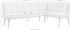 exxpo - sofa fashion Eckbank »Latte« moderne Sitz- und Rückensteppung, bequem und elegant, hoher Holzfuß