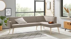exxpo - sofa fashion Eckbank »Lungo, moderne Kedernaht, bequem und elegant, hoher Holzfuß« hochwertige Detailverarbeitung, frei im Raum stellbar