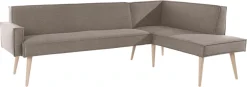 exxpo - sofa fashion Eckbank »Lungo, moderne Kedernaht, bequem und elegant, hoher Holzfuß« hochwertige Detailverarbeitung, frei im Raum stellbar